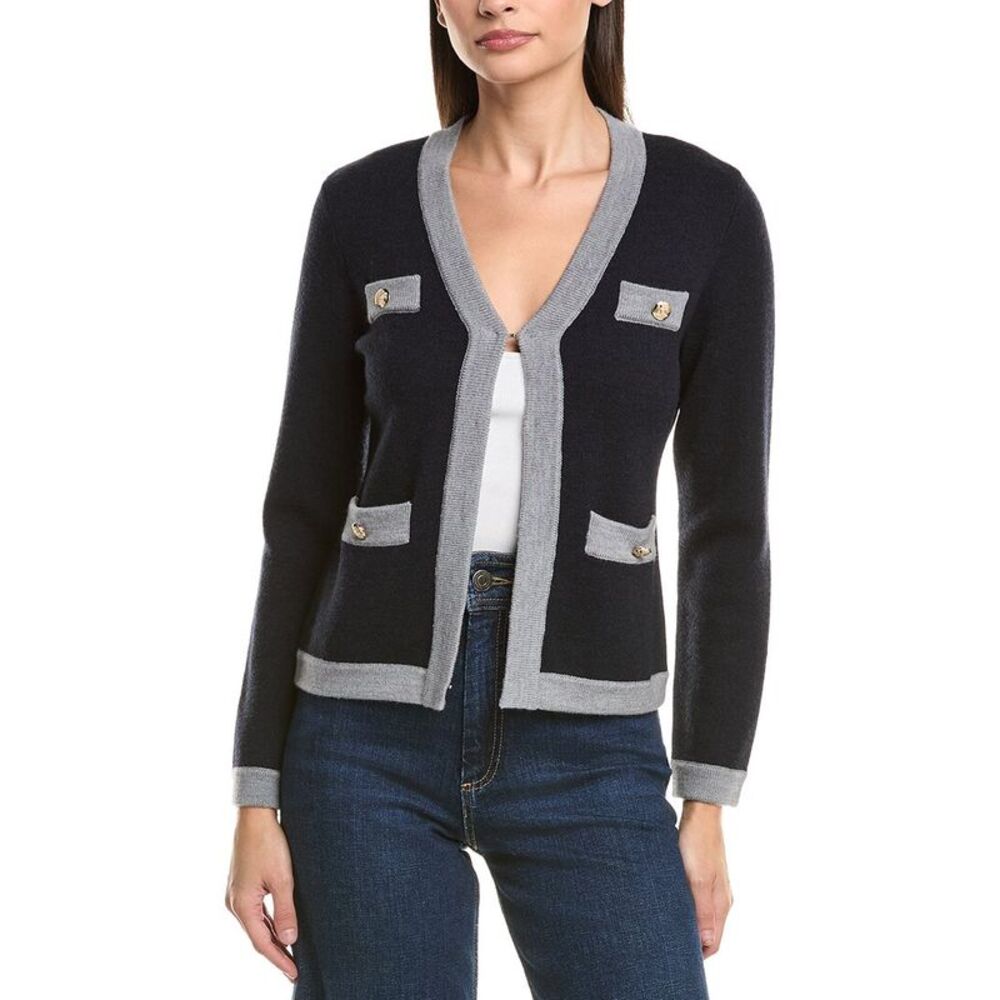Bruno Magli Womens Wool Cardigan, Blue
